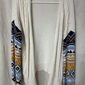 Blu Pepper Cream Cardigan with Blue and Gold Accents